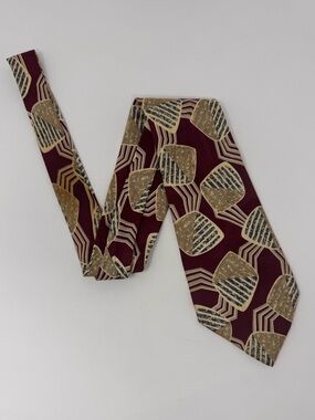 ALFANI Italian Silk Tie, Made in USA, abstract, vintage retro, boho, work office